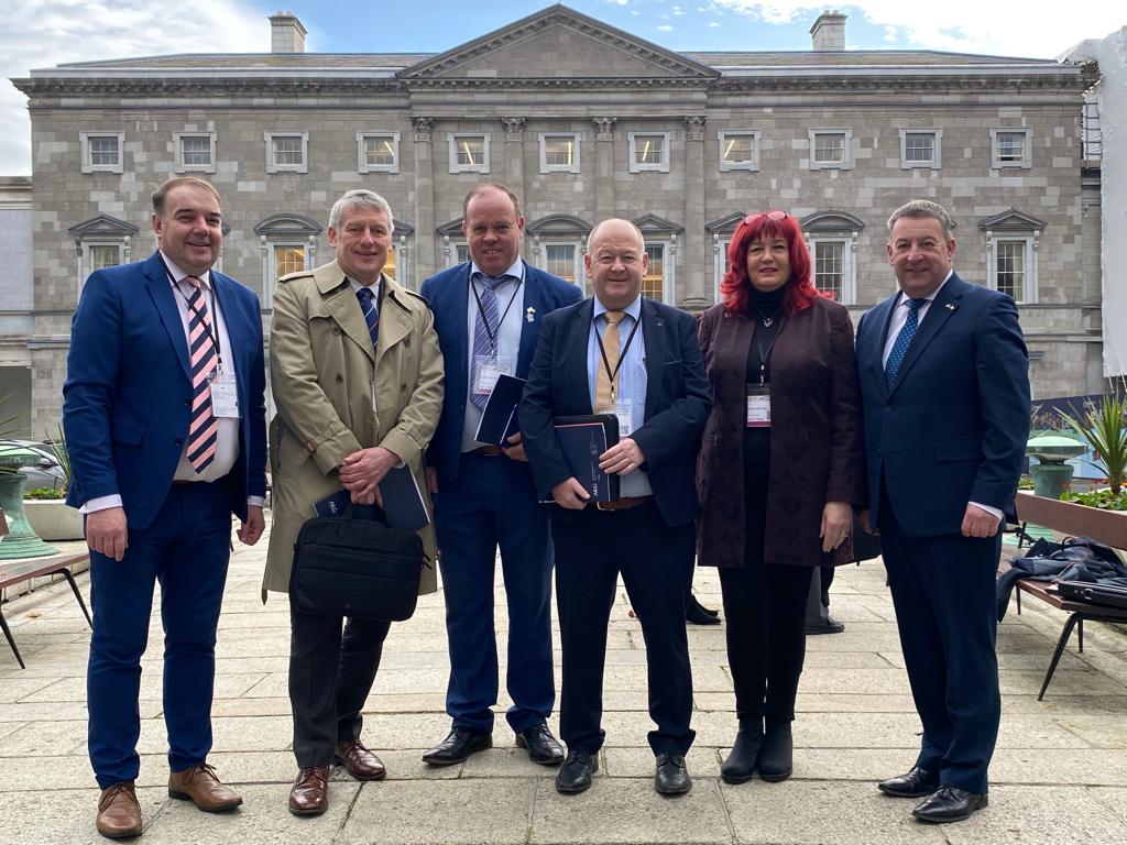 #AILG delegation led by President <a href="/gaildunne1/">Cllr. Gail Dunne</a> outside Leinster House today in advance of contributing at the Seanad Consultation Committee on the future of Local democracy. #ReadyforReform