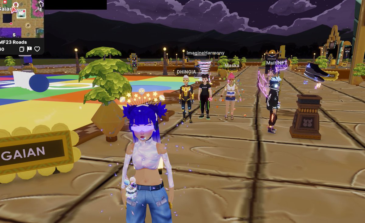 Make sure to stop by <a href="/GaianFootwear/">GAIAN</a> in #DCLMF23 
and pick up a pair of the Hyper jump shoes. 
Gather some friends and make some beats in the interactive floor space. <a href="/decentraland/">Decentraland</a> 
All creations by <a href="/BinaryBuilders1/">Binary Builders</a> 

events.decentraland.org/event/?id=185f…