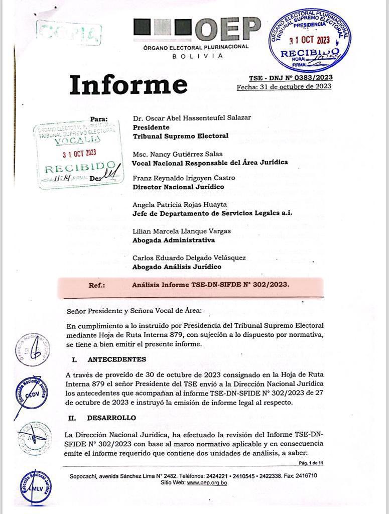 CesarDockweiler's tweet photo. 🚨INCONCEBIBLE!!! 🚨
EL TSE INCUMPLIÓ Y ESCONDIÓ EL INFORME DEL SIFDE 😡
Sale a luz el informe del SIFDE que los vocales del TSE no dieron cumplimiento y ocultaron.
1) los vocales sólo podían aceptar o rechazar el informe. NO podían “fabricar” otro informe.
2) el informe debió ser de conocimiento público a través de la web del TSE. 
Lamentablemente, por cumplir instrucciones políticas, los vocales han incumplido las normas y se han alejado de la transparencia que debería caracterizar a esta organización.
¿Qué garantías tenemos los bolivianos de transparencia, imparcialidad e idoneidad en el TSE?¿podemos confiar en estos vocales la realización de las próximas elecciones?
Bolivia requiere fortalecer su democracia y como primer paso debe lograr transparencia en el Órgano Electoral Plurinacional.
@TSEBolivia 

#DemocraciaEnRiesgo 
#RenovacionDelOEP