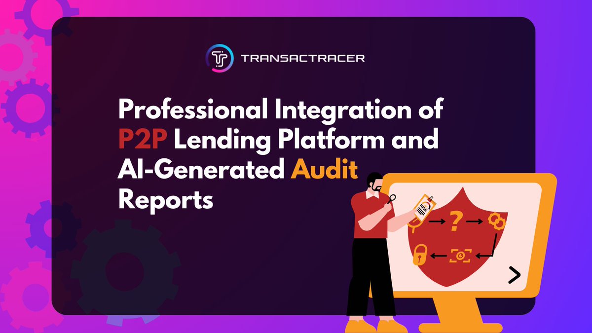 transactracer's tweet photo. 🚀 Exciting news! We're revolutionizing the financial game by integrating a P2P lending platform with AI-driven audit reports! 🤖💼 Stay compliant, secure, and efficient. #FintechInnovation #AIIntegration #P2PLending #financialrevolution #Transactracer 📈✨ https://t.co/g4v5hCImgC