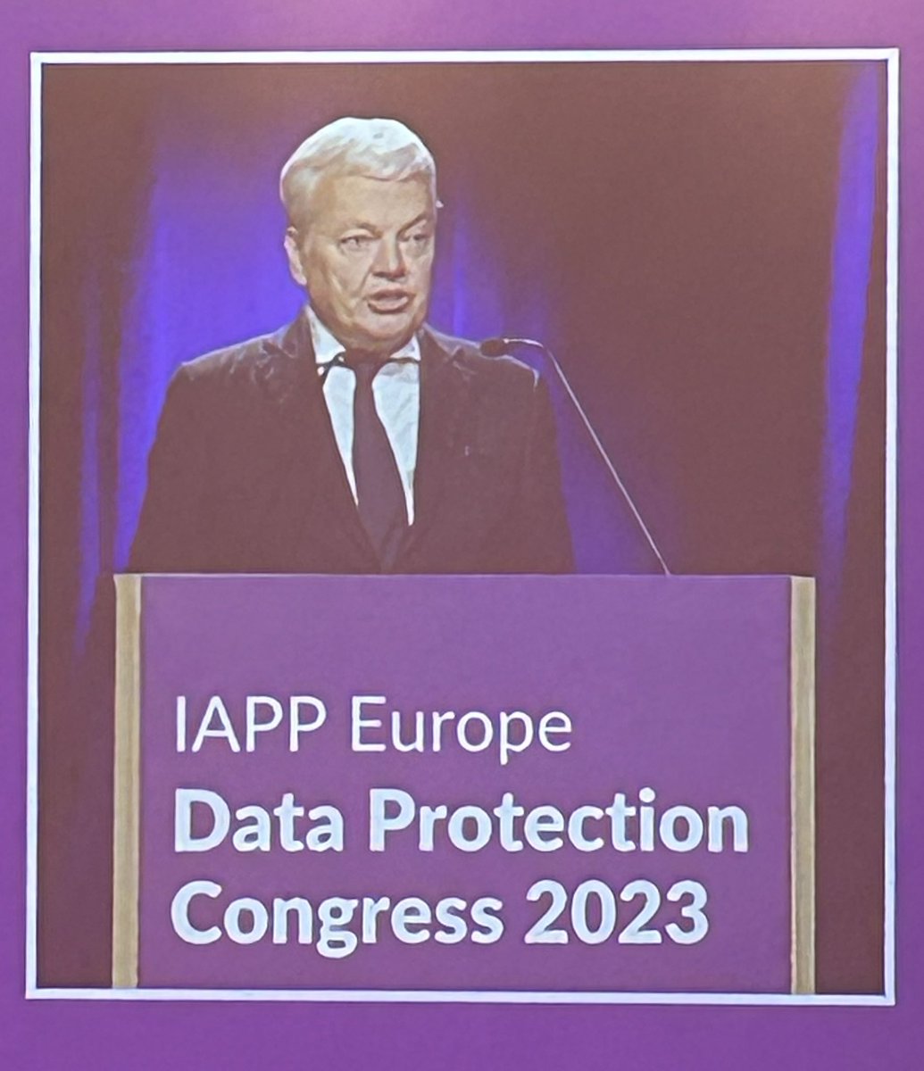 A slightly cryptic comment about the 🇬🇧 by <a href="/dreynders/">Didier Reynders</a> at @PrivacyPros #DPC23, but they seem to be looking closely at how the #GDPR may be amended.