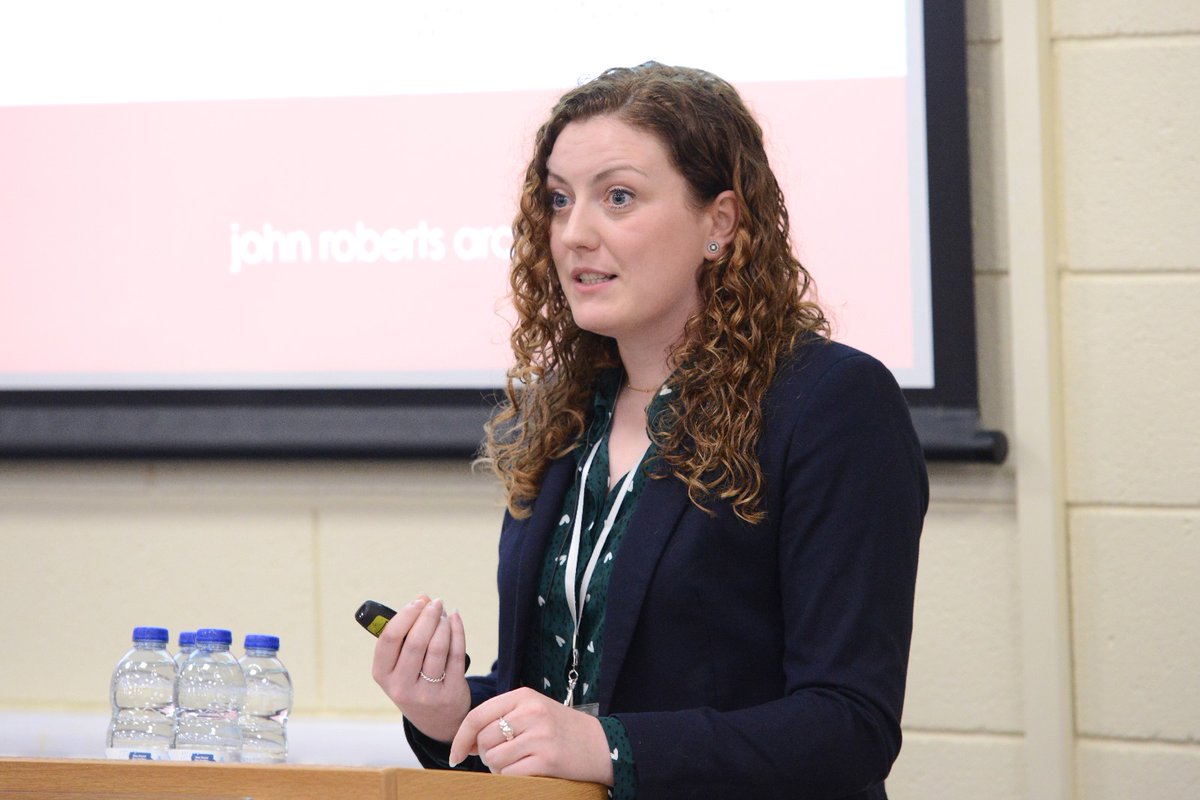 Faye Benson, representing <a href="/jraLincoln/">John Roberts Architects</a>, asks attendees to think what a home means to them..... #GrowthConference23