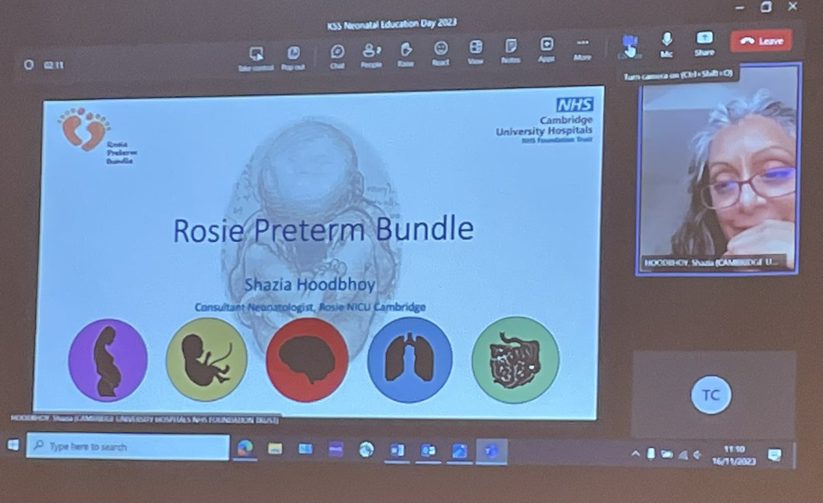 Joining us virtually today is @ShaziaHoodbhoy A consultant from Cambridge presenting - ROSIE preterm bundle 🤩 @Neonatal_ed #TheNeonatalJourneyKSS