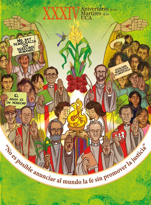 34 años ya de la noche en que os mataron por tener bien claro que no es posible anunciar al mundo la fe sin promover la justicia. 34 fecundos años de indignación, denuncia y trabajo en las fronteras. Vuestra sangre, si, semilla de mucha vida. Gracias #MartiresUCA, seguimos!!