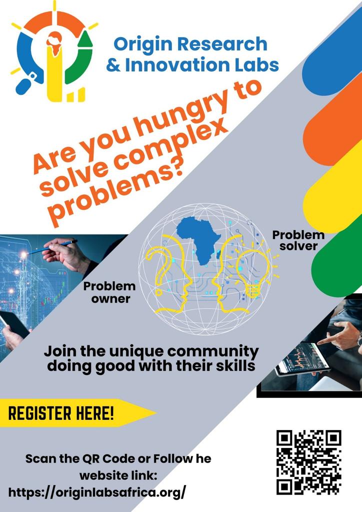 Origin_labs_'s tweet photo. Its primary mission is to bring the best talent in Africa to accept and solve complex and intriguing problems through groundbreaking research, development, and innovation. Origin will host a webinar on 17th November  2023, to give you more information on how the platform works. https://t.co/vQiCRJGyVc