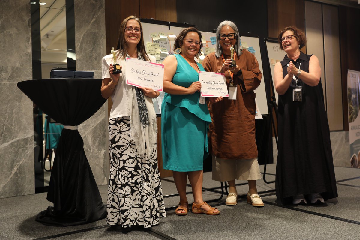 Global Alliance for Chronic Diseases (GACD) (@gacd_media) on Twitter photo A group shot of our happy film award recipients! 🏆
Team EVO+ Columbia takes home the Judges Choice Award, while <a href="/iSISTAQUIT/">iSISTAQUIT</a> receives the Audience Choice Award for our first film festival during #GACDASM2023
A moment of celebration for their storytelling and creativity! 👏 A group shot of our happy film award recipients! 🏆
Team EVO+ Columbia takes home the Judges Choice Award, while <a href="/iSISTAQUIT/">iSISTAQUIT</a> receives the Audience Choice Award for our first film festival during #GACDASM2023
A moment of celebration for their storytelling and creativity! 👏