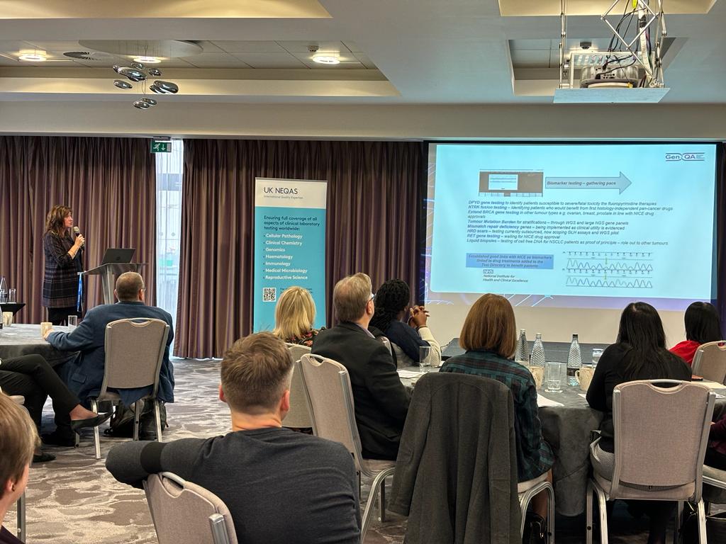Professor Sandi Deans presenting 'the NHS England Test Directory explained' at the UK NEQAS Consortium in Chesterfield, UK🇬🇧
<a href="/UKNEQAS/">UKNEQAS</a> #EQA #Quality