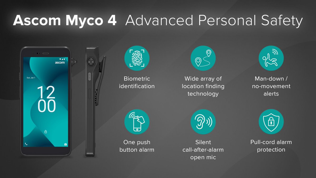 Ascom_UMS's tweet photo. Gli operatori sanitari non dovrebbero preoccuparsi della propria #sicurezza sul luogo di lavoro. Ecco perché il nuovo smartphone Ascom #Myco4 è dotato di funzionalità avanzate di #personalalarms

Per maggiori info: https://t.co/TVKwLWHyzG

#sicurezzalavoro #allarmi #protection https://t.co/9cxTNG7OQ8