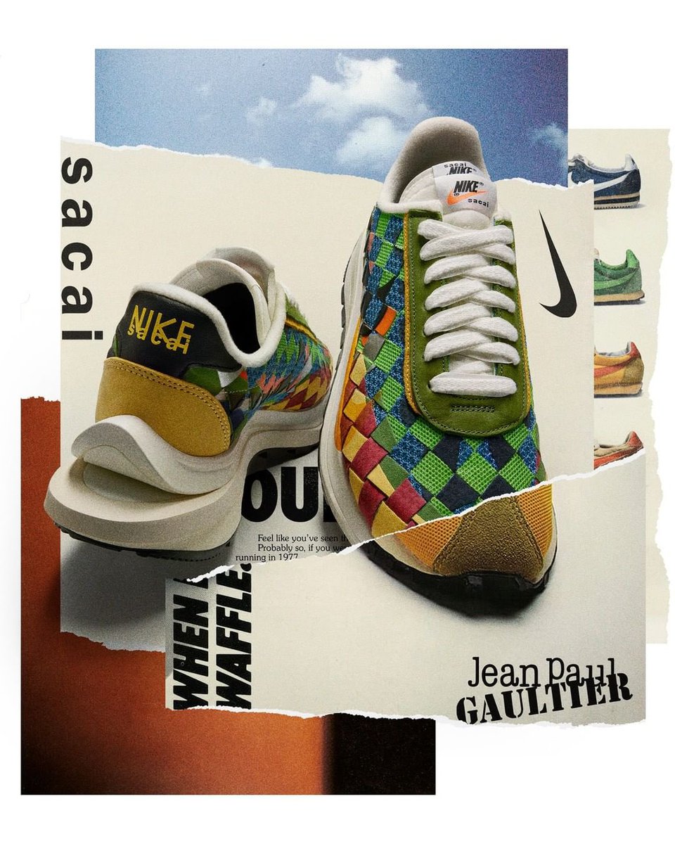 Sneakerologue's tweet photo. Jean Paul Gaultier x Sacai x Nike Air Woven Vaporwaffle 

📆: 22 Novembre exclusivement sur le site de JPG https://t.co/RmW3zUFEyI