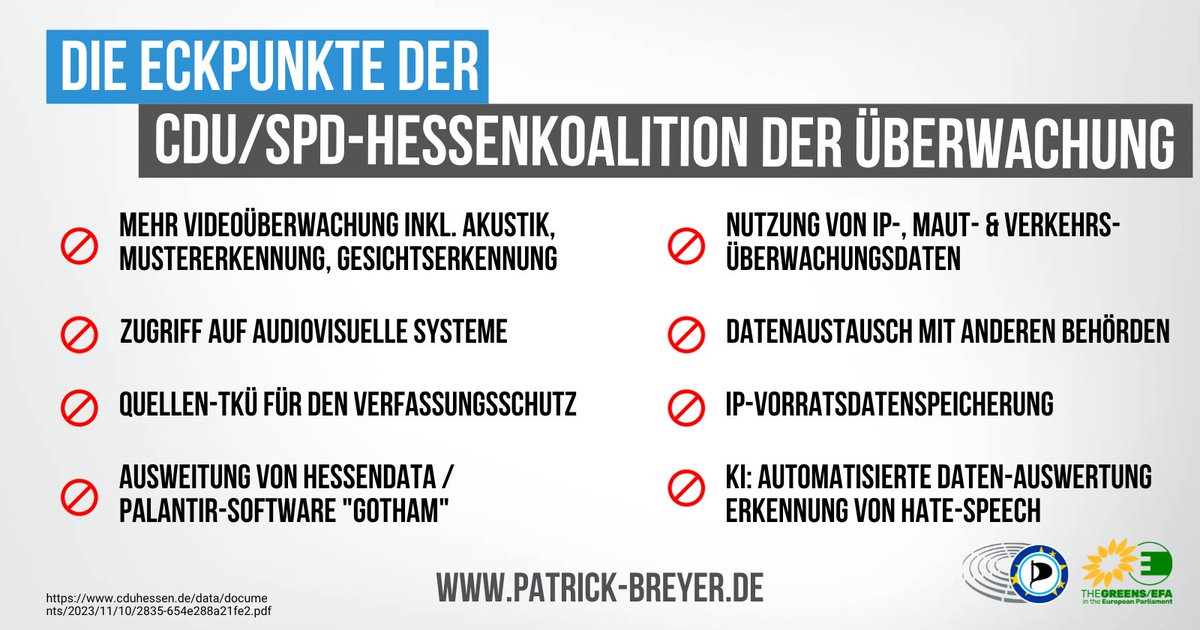 #Hessen: Überwachungskoalition will noch vor Weihnachten ein umfassendes Überwachungspaket schnüren.

#CDU &amp; #SPD wollen u.a. im Bundesrat einen Gesetzesentwurf für IP-#Vorratsdatenspeicherung einbringen. #StopptGroKo
cduhessen.de/data/documents… <a href="/GreensEFA/">Greens/EFA in the EU Parliament 🌍</a>