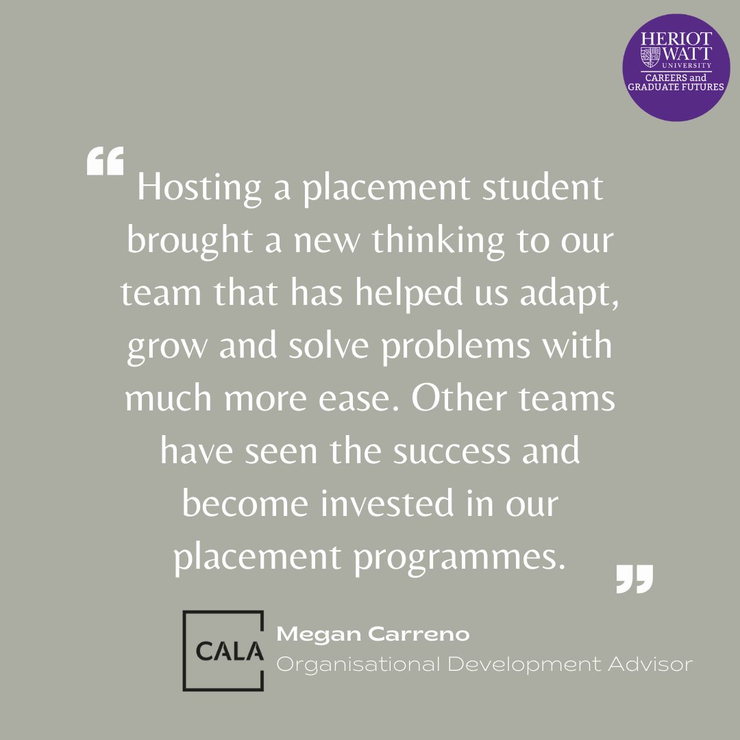 Our MSc placement programmes allow invaluable experience within industry. 

If you are interested in offering a placement opportunity and want to find out more, please get in contact at employers@hw.ac.uk. 

#Industrialplacement #Placement