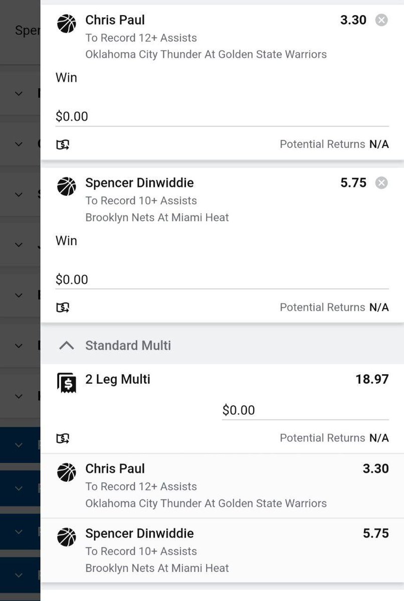 madeyoulookhere's tweet photo. 3U each single 1U Double
Sports Bet Pictured. Widely available Chris Paul 10+ assists Spencer Dinwiddie 7+ assists
#ChrisPaul #SpencerDinwiddie #NBA #BasketballBets #SportsBetting #TipswithT #GambleResponsibly https://t.co/bCalAQVoKQ