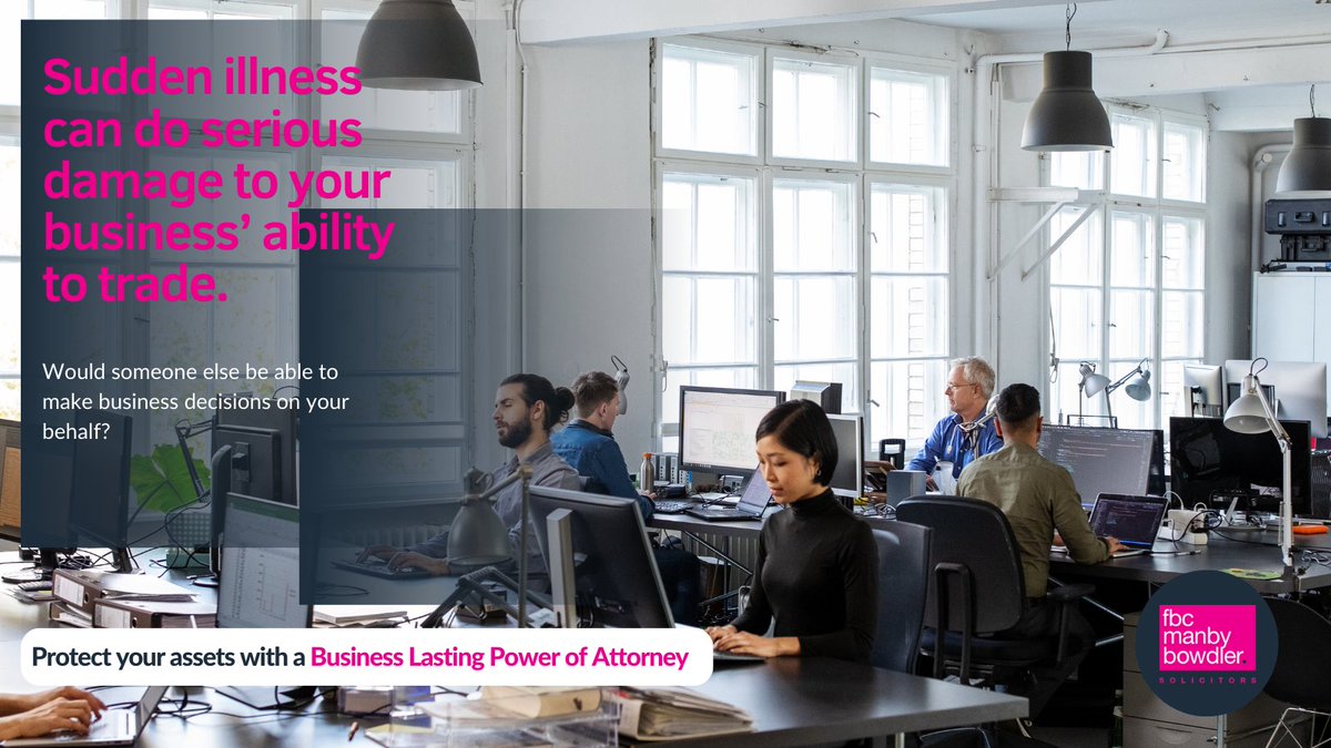 FBCManbyBowdler's tweet photo. What would happen to your business if you or a partner was suddenly unable to make decisions? A scary thought isn't it?
Make sure an illness or incapacity doesn’t knock your business off the rails.
https://t.co/6ahg6r2eEL
#businessLPAs #businesslastingpowerofattorney #legaladvice https://t.co/7jhvPIXW8A
