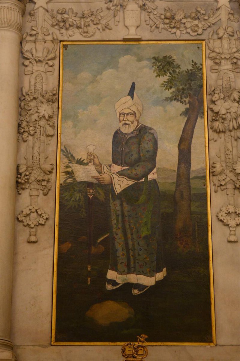 ngfoundation_'s tweet photo. The oil on canvas painting depicts 12th century poet, #Nizami Ganjavi, whose full name was Jamal ad-Din Abu Muhammad Ilyas ibn-Yusuf ibn-Zakki. It decorates the Indian Presidential Palace (Rashtrapati Bhavan, Ashok Hall). 
#LegacySpeaks https://t.co/iXKfoyMxRQ