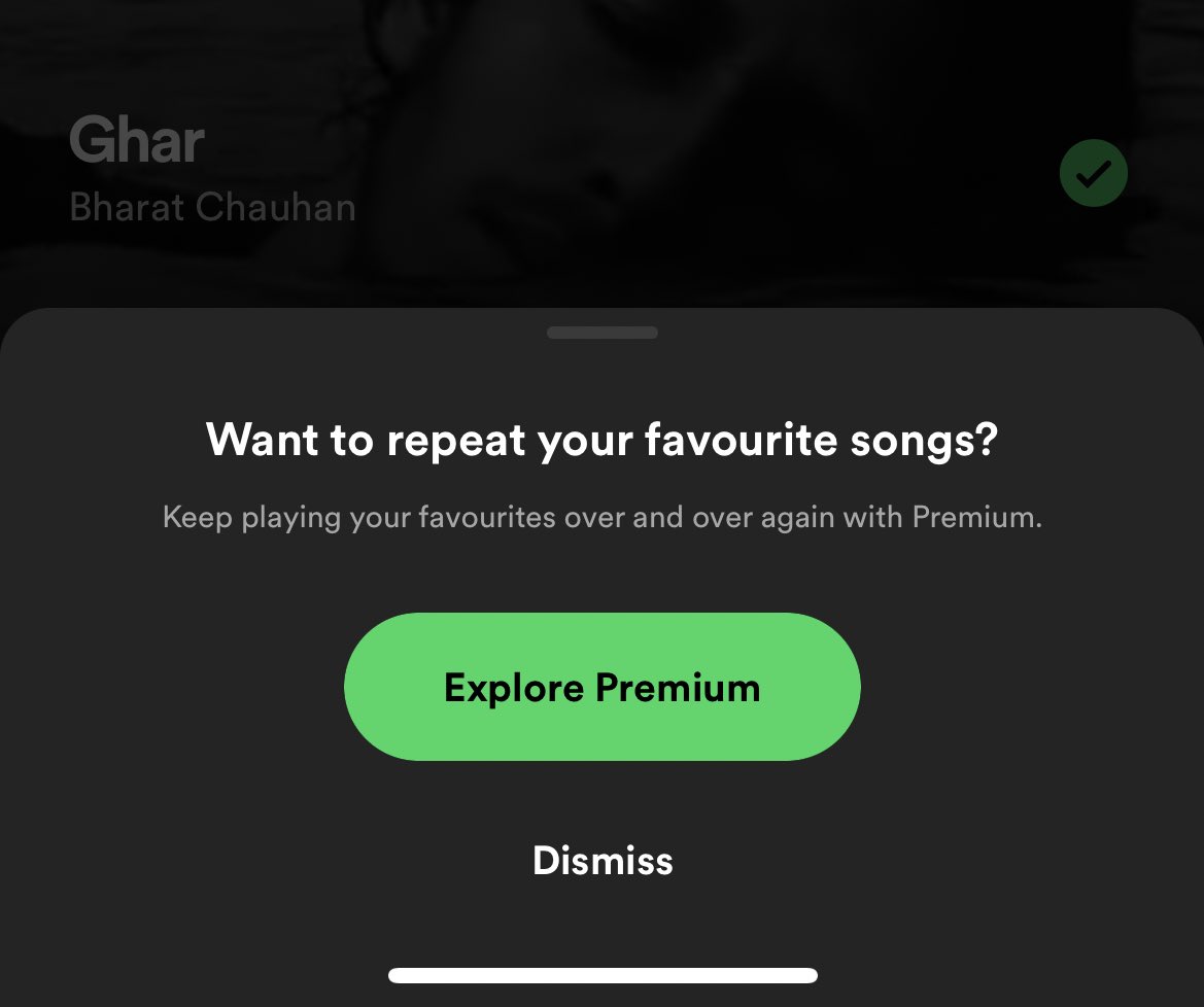 zindaginama_'s tweet photo. @spotifyindia matlab hadd karte ho yar. Now you are putting even the simplest and basic features behind a paywall. No wonder your users are moving to @youtubemusic https://t.co/uGq7xn7dZv