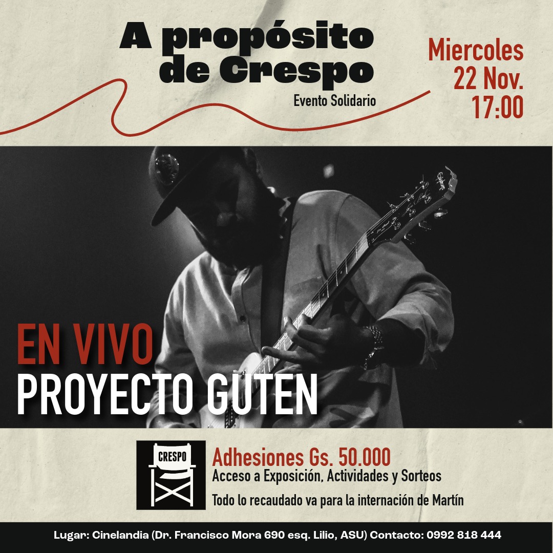 Amigos y conocidos de Martin Crespo @Krezpoide .
Ayer se pudo detener la hemorragia causada por el aneurisma ACV. Su estado es delicado sigue en coma en UTI. 
Seguimos juntando fondos para poder pagar la operación CTA en el flyer. También el  miércoles 22 sus amigos convocan!