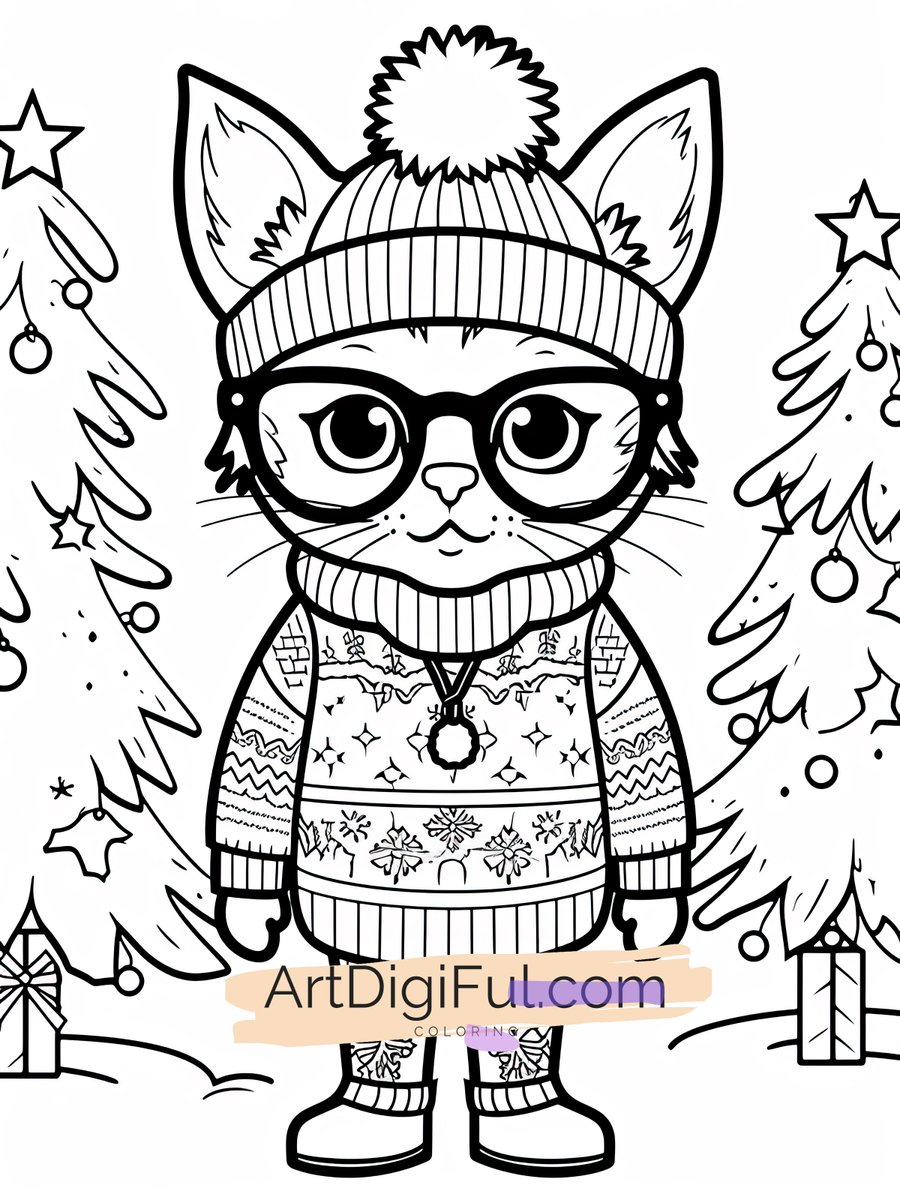 ArtdigifulAi's tweet photo. Get ready to add a splash of color to your Christmas with these purr-fectly festive designs. 🖍️📷 Perfect for cat lovers and coloring enthusiasts of all ages! 📷📷 Don't forget to share your colorful creations with us using  and #FestiveFelines! https://t.co/6xZtEw60YI