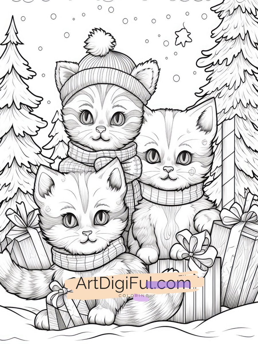 ArtdigifulAi's tweet photo. Get ready to add a splash of color to your Christmas with these purr-fectly festive designs. 🖍️✨ Perfect for cat lovers and coloring enthusiasts of all ages! 🐾❤️ Don't forget to share your colorful creations with us using #CatChristmasColoring and #FestiveFelines! https://t.co/7Apt3vtZ6F
