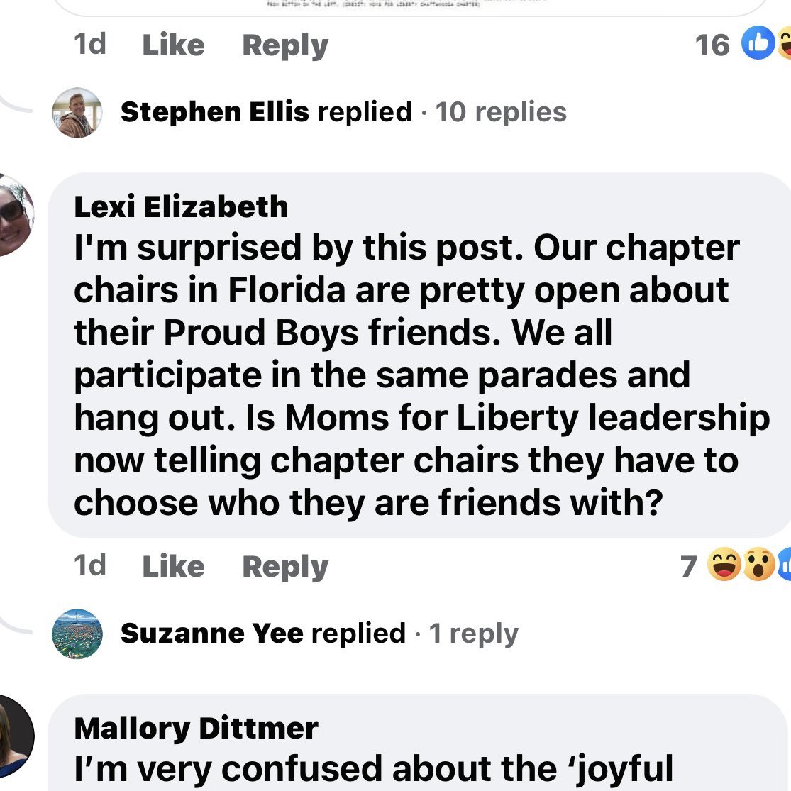 BelliniMom's tweet photo. Moms for Liberty denounced their connection with Proud Boys. Some of their members seem to disagree. https://t.co/oVJbfAb4YH