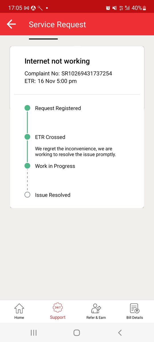 madhukrish92's tweet photo. @ACTFibernet  My ACT net is not available from morning. Pls fix this ASAP as we are unable to work without a proper net. https://t.co/ZjXbRzuISU