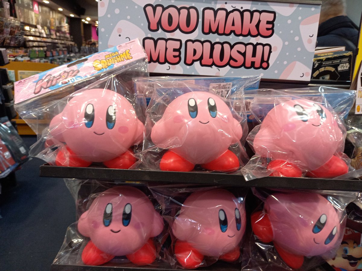 Who could resist that adorable face?!! #Kirby  Mega Squishme now in stock!! #Nintendo #gaming #PopCulture #hmvforthefans  😍