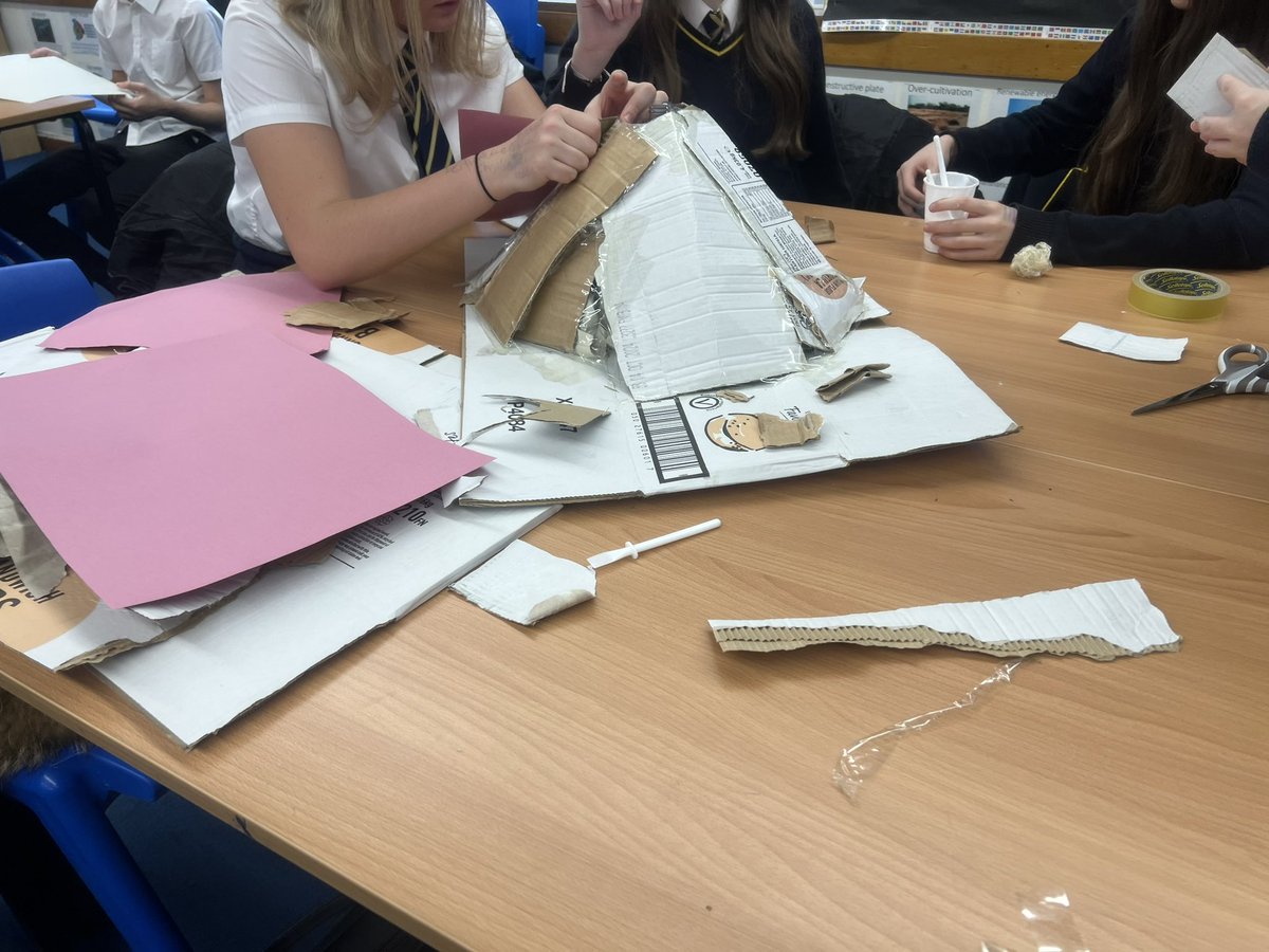 RBAGeography's tweet photo. Geography immersion day is off to a great start! Students have learnt about the different types of volcanoes and are working in teams to recreate a volcano, before watching a documentary on the impacts of the White Island volcanic eruption of 2019. @RBAcad #geography #volcano https://t.co/lpt24YdKDK