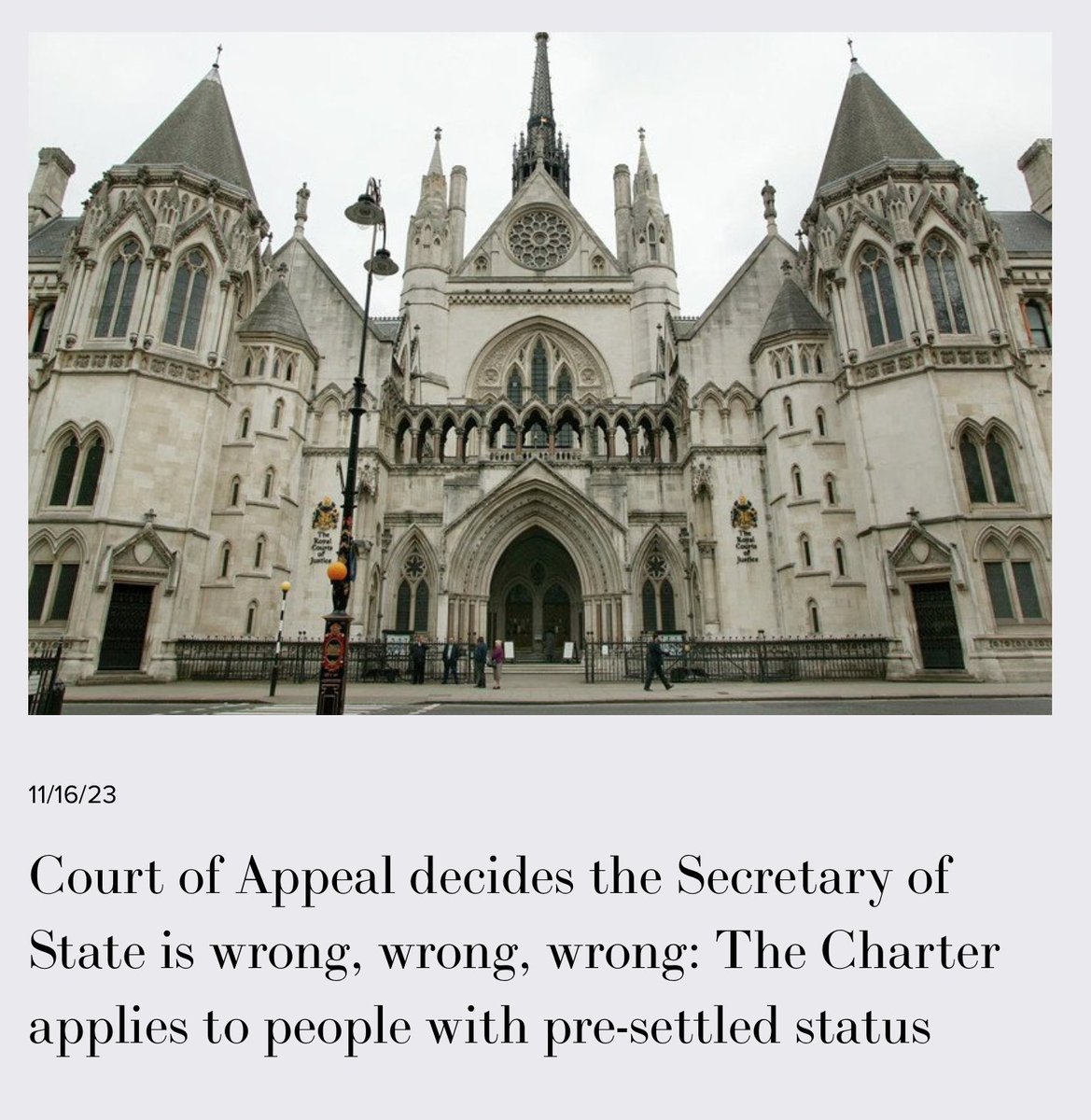 *Everything* you ever wanted to know about AT! @EURightsHub blog on the Court of Appeal ruling that: ppl w pre-settled status are entitled to Charter protection; the right to dignity means something; and theoretical protection 'in principle' is NOT enough: eurightshub.york.ac.uk/blog/court-of-…