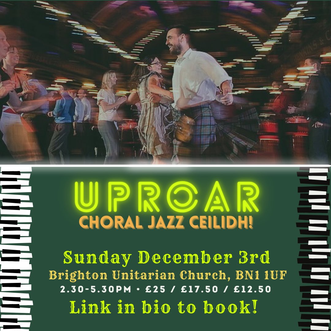 🎶 Join us for our upcoming UpRoar Choral Jazz Ceilidh! 🎉 

Give us a follow to stay updated on all the exciting posts leading up to the event, including exclusive ‘get to know’ posts with our special guest, the incredible Liane Carroll. 🎹✨

Book Now!

billetto.co.uk/e/uproar-chora…