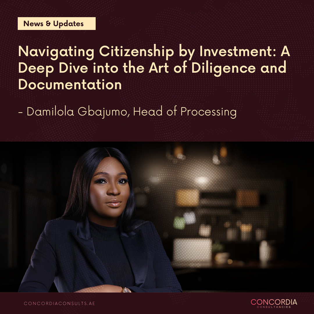 TweetConcordia's tweet photo. Join Damilola Gbajumo, our Head of Processing, as she delves deep into the art of diligence and documentation in the dynamic world of Citizenship by Investment. 

https://t.co/ogk4JnxwKD https://t.co/W0c2uv75GO