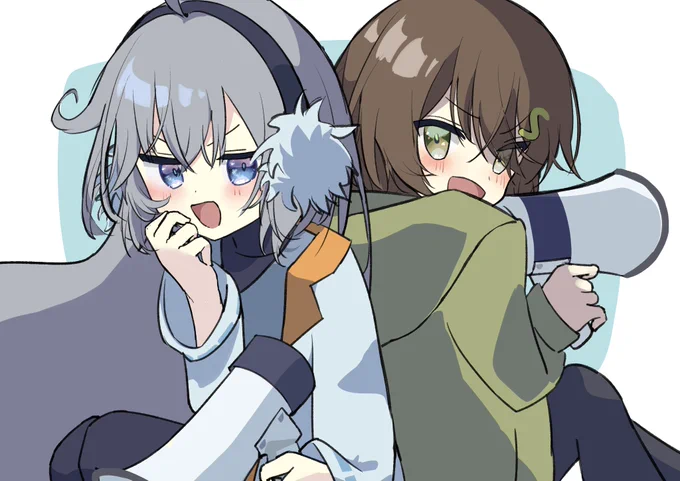 #みぞれの自由帳 #スレアート メガホン持って騒いでてほしい2人 