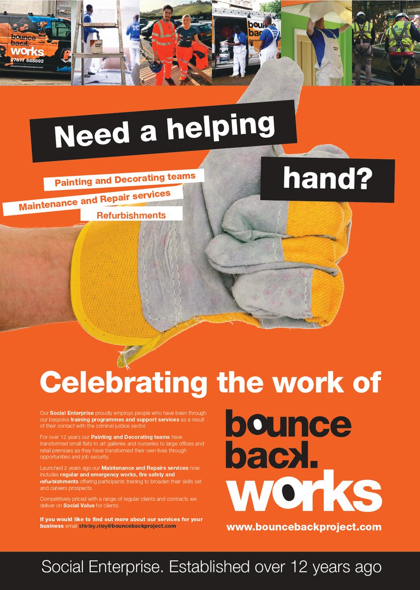 It's #SocialEnterpriseDay so what better way to support #SocialEnterprise than sourcing your construction needs from Bounce Back Project. See our flyer for more information and get in touch.