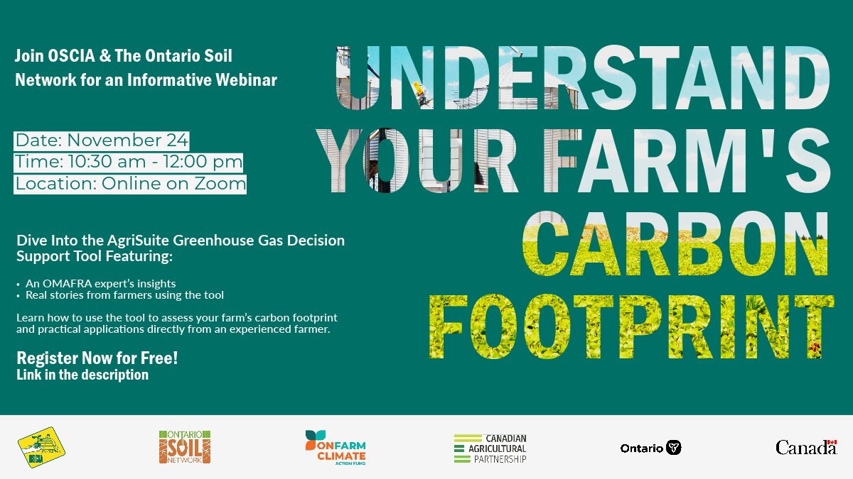 Explore the AgriSuite Greenhouse Gas Decision Support Tool with OSCIA &amp; <a href="/SoilNetwork/">Ontario Soil Network</a> on Nov 24. Learn how <a href="/woodleighfarms/">Norm Lamothe</a> used the tool to assess the impact of BMPs on their farm and make informed decisions. Register👉ow.ly/845350Q7xQh.

N Management &amp; Cover Cropping KSE!