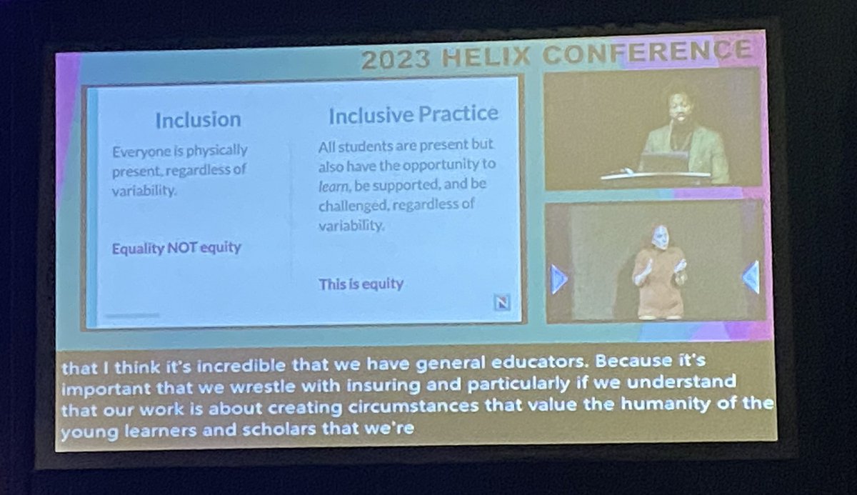 OrtliebJulie's tweet image. Such a great keynote by @MirkoMilk at #HELIX23. Inclusion is much more than being present in a space. His messaging about going #BeyondAccess is still resonating. 
.
.
.
#inclusion #belonging #equity @KatieNovakUDL @pattanupdates