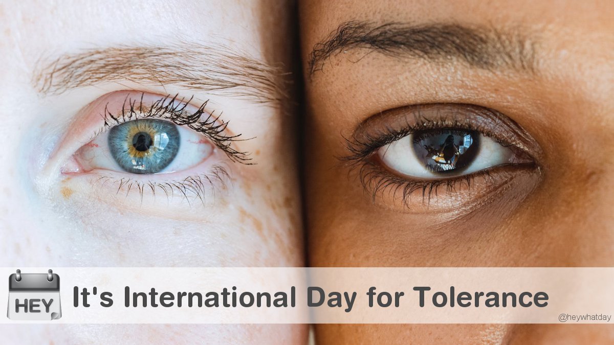 It's International Day for Tolerance! 
#InternationalDayForTolerance #InternationalToleranceDay #ToleranceDay