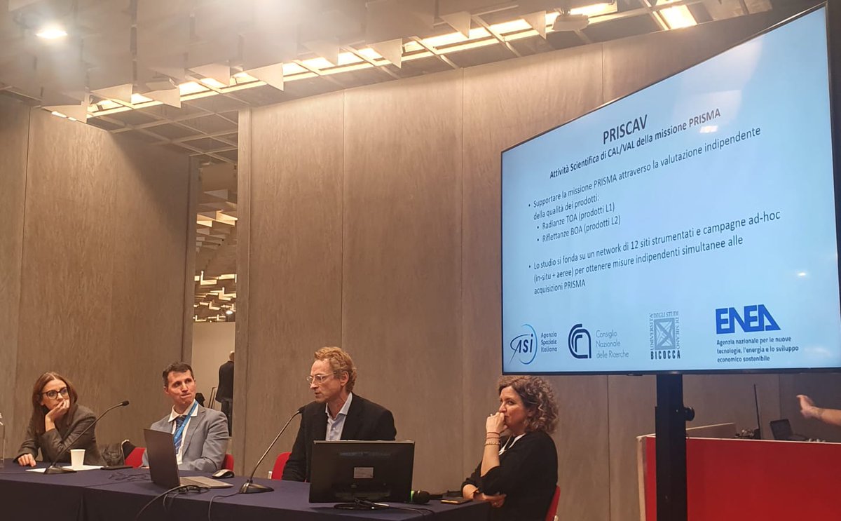 <a href="/CNRsocial_/">CNR Consiglio Nazionale delle Ricerche</a> <a href="/CnrIsmar/">CNR-ISMAR</a> <a href="/CnrIrea/">CNR-IREA</a> <a href="/IsmnCnr/">ISMN CNR</a> <a href="/SapienzaRoma/">Sapienza Università di Roma</a> <a href="/istsupsan/">Istituto Superiore di Sanità</a> <a href="/ASI_spazio/">Agenzia Spaziale ITA</a> <a href="/SatellitePrisma/">PRISMA Satellite</a> Lorenzo Genesio &amp; <a href="/FedericaBraga_/">Federica Braga</a> <a href="/CNRsocial_/">CNR Consiglio Nazionale delle Ricerche</a> #IBE <a href="/CnrIsmar/">CNR-ISMAR</a> presentano le attività di #calibrazione #validazione di dati <a href="/SatellitePrisma/">PRISMA Satellite</a> per applicazioni di #qualità dell'#acqua 💧