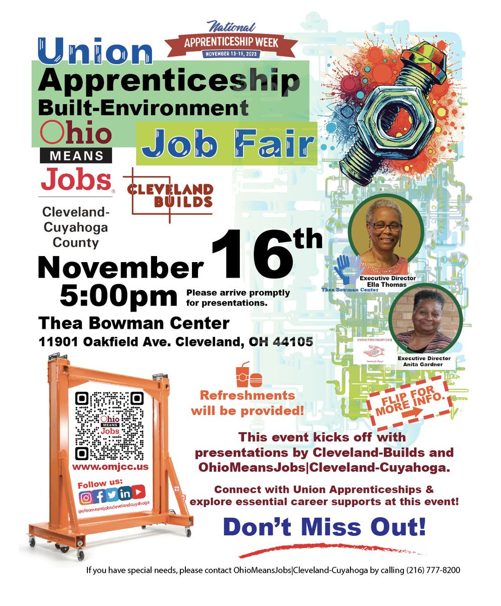 OMJCleCuy's tweet photo. 🛠️📚 Unlock Your Potential with Cleveland-Builds! TODAY!🌟

Connect to skilled union trades and embark on an "earn while you learn" journey. Access training funds for YOUR education and career growth! 🛠️ #CareerGrowth #UnionTrades #Cleveland https://t.co/5z2sgcoKna