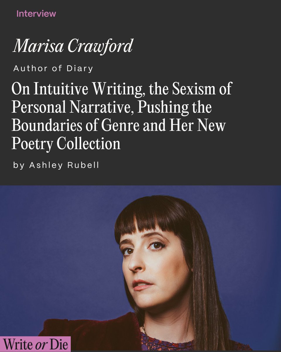 Write or Die Magazine (@writeordiemag) on Twitter photo “ Having a writing group or people who read your work is so important because it can get you out of that headspace of overthinking and get a fresh set of eyes on it.”
<a href="/AshleyRubell/">Ashley Rubell</a> Interviews @marisacrawford for WOD ⬇️
chillsubs.com/writeordie/int… “ Having a writing group or people who read your work is so important because it can get you out of that headspace of overthinking and get a fresh set of eyes on it.”
<a href="/AshleyRubell/">Ashley Rubell</a> Interviews @marisacrawford for WOD ⬇️
chillsubs.com/writeordie/int…