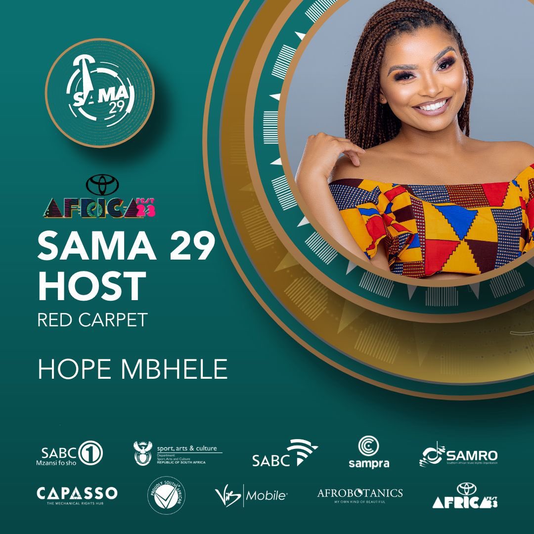 CapassoHub's tweet image. Presenting to you the RED CARPET HOSTS for #SAMA29.

South African Actress &amp;amp; Talented Star, Hope Mbhele @hope_mbhele and South African Actress &amp;amp; Media Personality Thuthuka Mthembu @thuthuka.m_

📆18 Nov 2023  📍SunBet Arena, PTA

#SAMA29 
#AfricaFest 
#MusicHasltAll