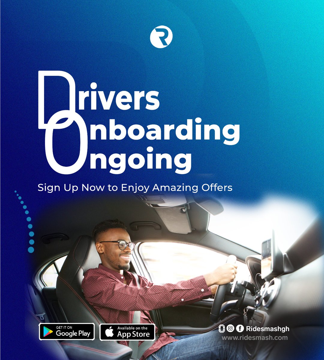 ridesmashghana's tweet photo. Attention Drivers! 🥳
Exciting News: Ridesmash Drivers Onboarding is ON!
Sign Up to enjoy benefits like:
✅Car Maintenance/Repairs
✅15% Commissions
✅Pension Supports
✅Access to Loans
#RidesmashGhana #Ridesmash #DriveWithBenefits #OnboardingNow #EarnWithRidesmash https://t.co/VBAzi1Eg11