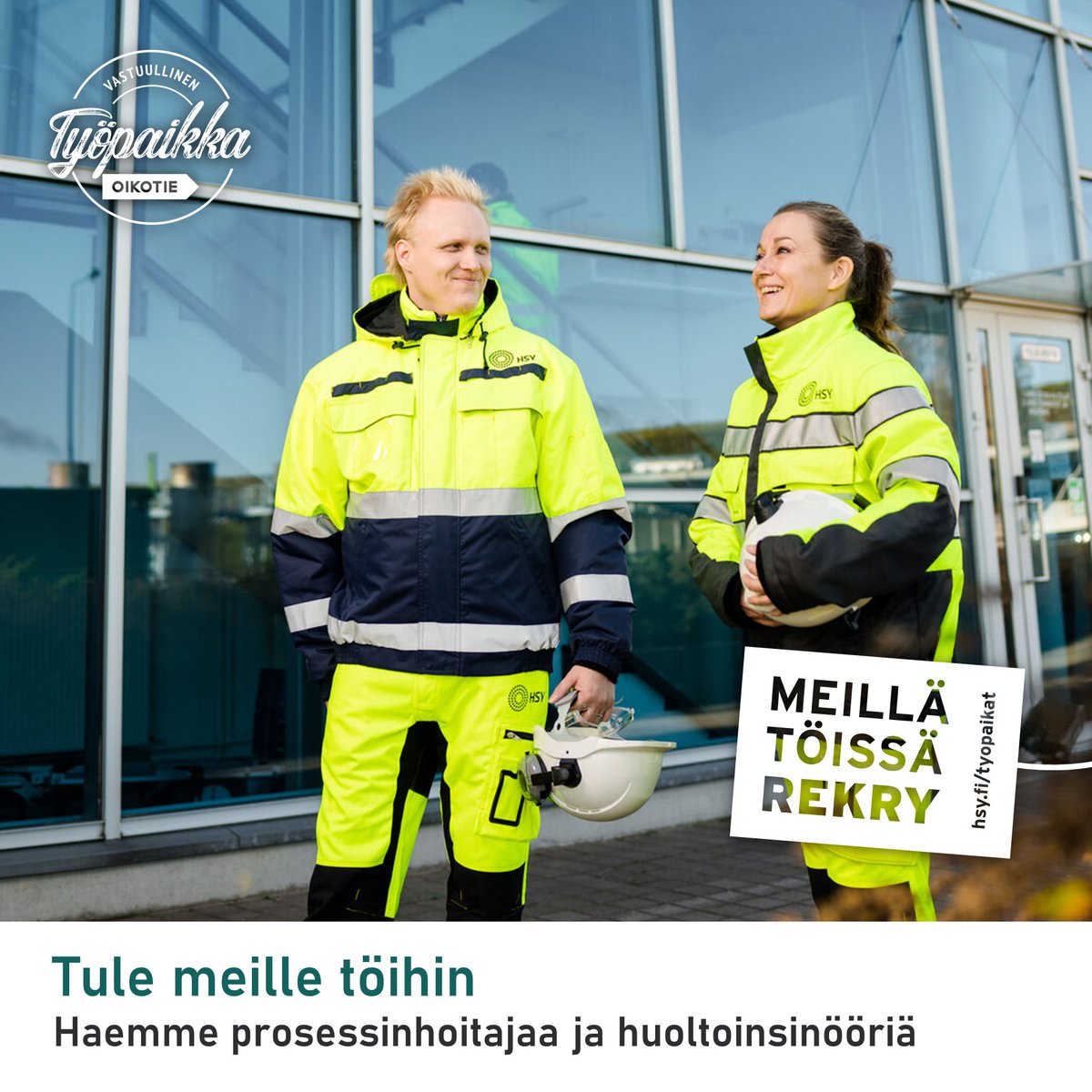 Tule meille töihin! Haemme prosessinhoitajaa Blominmäen jätevedenpuhdistamolle ja huoltoinsinööriä ilmansuojeluyksikköön Helsinkiin. 
Hae prosessinhoitajaksi viim. 26.11.23 hsy.rekrytointi.com/paikat/?o=A_A&…
Hae huoltoinsinööriksi viim. 28.11.23 hsy.rekrytointi.com/paikat/?o=A_A&…

#rekry #rekrytointi