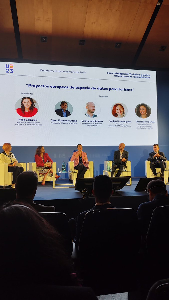 ForwardKeys's tweet image. Hoy estuvimos en Benidorm formando parte de un panel fascinante que no solo hablaba de los espacios de datos europeos sino que mostraba qué oportunidades existen para empresas como la nuestra. ¡Buen trabajo!  #ForoInteligenciaTuristicayDatos #espaciodedatos #europa