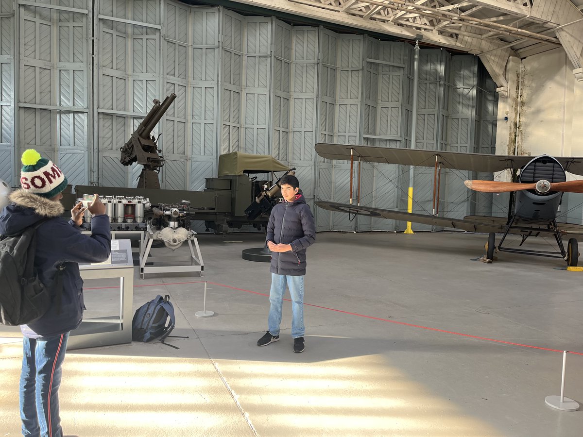 lgs_news's tweet photo. '9 History students spent the day at Imperial War Museum Duxford filming documentaries about developments in aircraft from World War One to the Cold War. The Battle of Britain hangar was a particular favourite! #LGShistory #LGSConfident https://t.co/xTZz4ocQWW