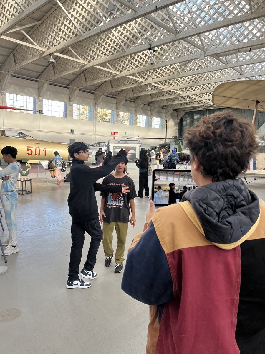 lgs_news's tweet photo. '9 History students spent the day at Imperial War Museum Duxford filming documentaries about developments in aircraft from World War One to the Cold War. The Battle of Britain hangar was a particular favourite! #LGShistory #LGSConfident https://t.co/xTZz4ocQWW