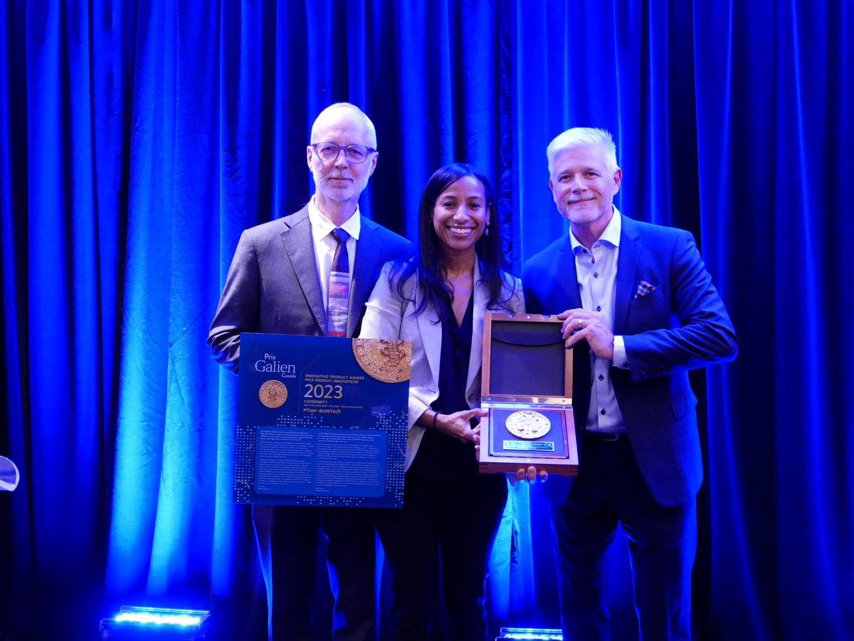We are honoured that Pfizer-BioNTech’s COMIRNATY #COVID19 vaccine has been awarded the Prix Galien Canada Innovative Product Award. Read the full details here. on.pfizer.com/3G2MMNs @HRF_FRS @innovativemeds #PrixGalien