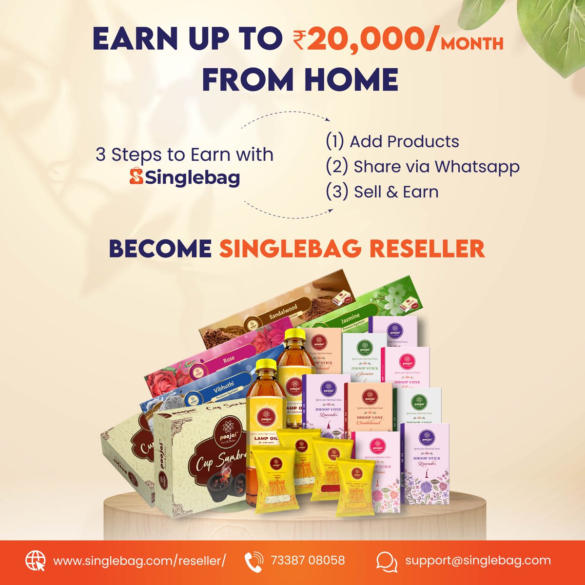 Single_bag's tweet photo. Follow these 3 Steps to Earn ₹20,000/month from Home!

Resell Now:https://t.co/ftxDDXWut7

#singlebag #earnmoney #resell #Sell #whatsapp #ecommerce https://t.co/LkNnM9prkM