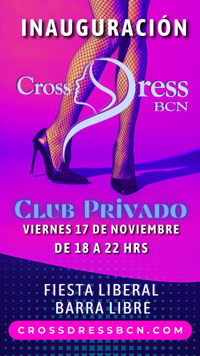 CrossDressBCN's tweet photo. Estrenamos Nuevo Local #CrossDressBCN
Club Privado Viernes 17 de noviembre de 18:00 a 21:00 #FiestaLiberal #FiestaCD #AtelierCrossDressBCN
Información y reserva WhatsApp +34 667504222 #CrossDressBCN #crossdreser #fiestaCD #trans #bisex #gayCross #crossdresing https://t.co/DdXg1CpZJU
