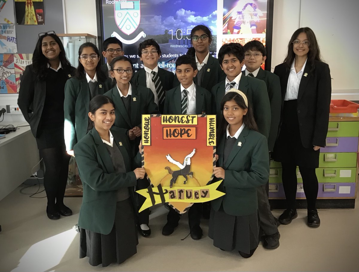 lgs_news's tweet photo. Year 7 took inspiration from Harry Potter &amp; created new designs for the LGS houses. Each crest used house colours and also included a symbolic image related in some way to the history of the house name. Forms Clarke and Seymour produced the work today and were helped by year 12. https://t.co/uaTq4Ae4PA