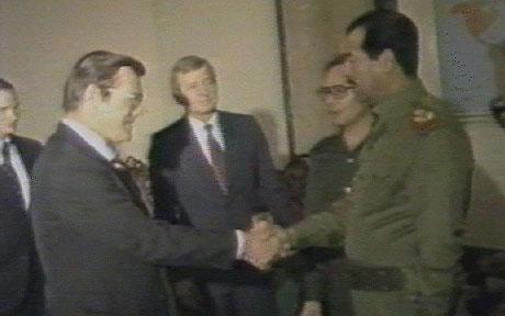 @_Freeze________ @yashar @RBrulin 2. Iraq wars 1&2: You have NOTHING lost in these regions, do you get that? Rumsfeld was supporting Iraq to harm Iran. He treated Hussein as friend. Though Hussein was a barbar the situation for (70% of all)Iraqis nowadays is worse than it was before you entered the country.