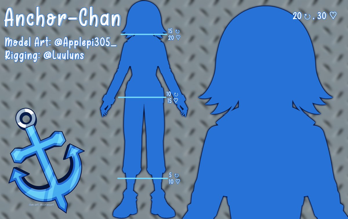 NoibatVT's tweet photo. Those of you who asked shall now receive what I have been cooking... 

Anchor-Chan. 

Yes, she is going to have her own model. Now, time to reveal it!🩵

Art: Applepi305_ 
Rig: Luuluns (fiverr)
Anchor art: scrimsart 
#ModelReveal #Vtubers #VtuberSupport