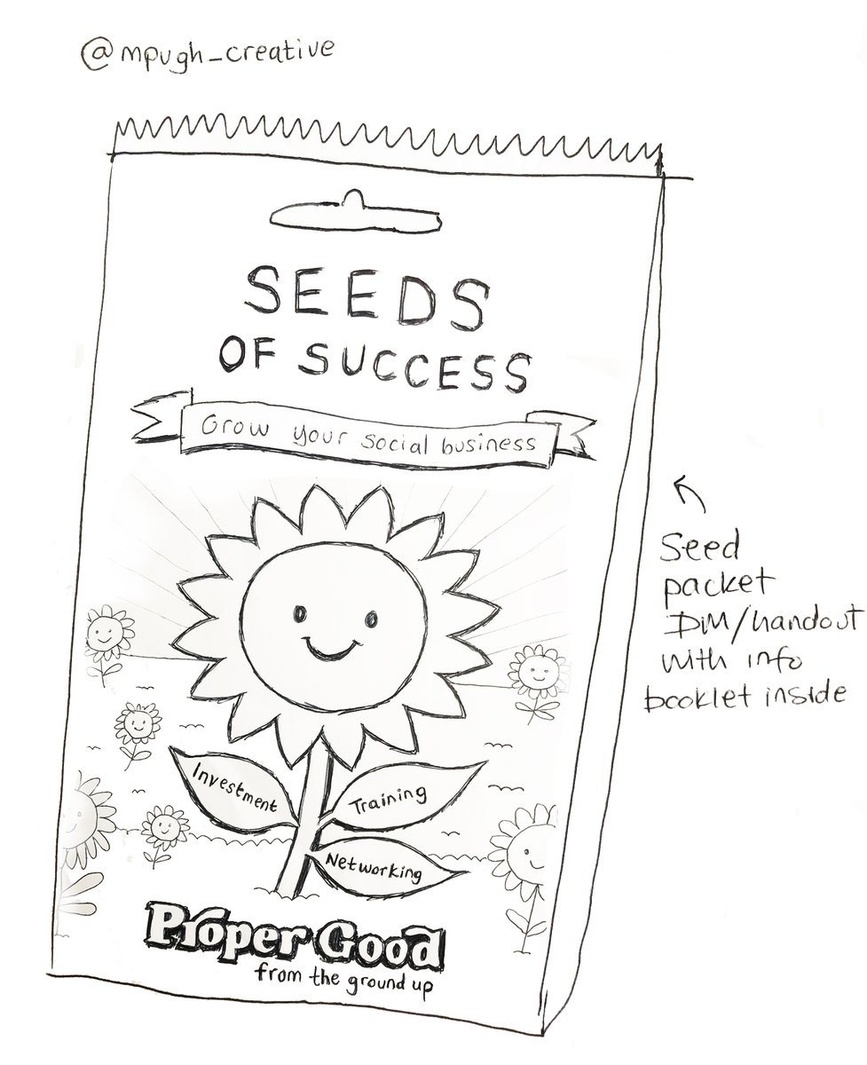 A real seed packet Direct Mailer with info booklet inside  how to join 'Proper Good'.  This is to go with my poster idea from earlier.

@oneminutebriefs to create posters that bring to life how adding ‘Social Value' can help you build a #ProperGood business. #SocialEnterpriseDay
